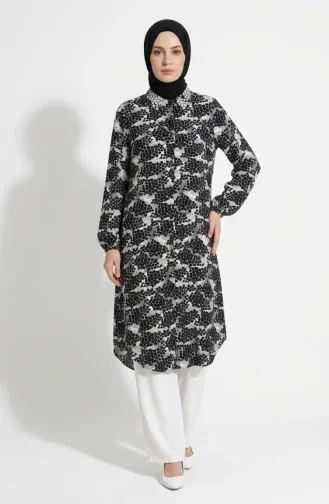 Tweedelige Hijabset Van Viscosestof Bestaande Uit Een Tuniek En Een Broek (model 0367A-02 Donkerblauw). 0367A-02