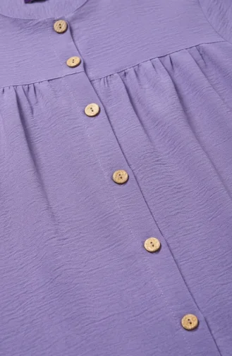 Plus Size Aerobin Fabric Button-Down Hijab Two-Piece Set 4152-01 Light Lilac 4152-01