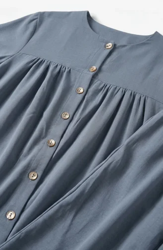 Plus Size Aerobin Fabric Button-Down Hijab Two-Piece Set 4152-04 Grey 4152-04