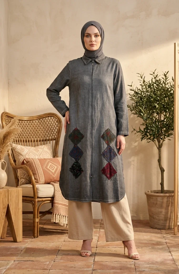 Authentieke Cape/tuniek Uit 1985-2004 Grijs 1985-04