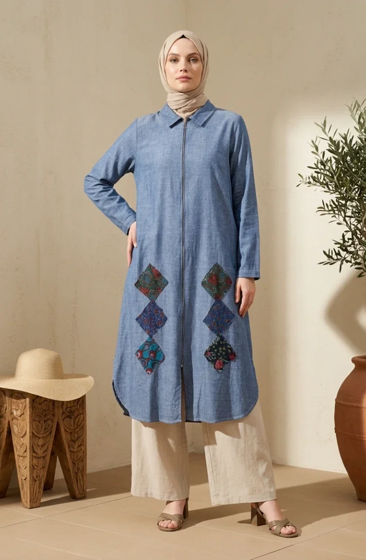 Authentieke Cape/tuniek 1985-2005 Ijsblauw 1985-05
