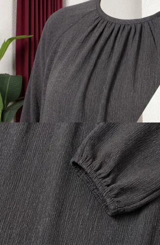 Crepe Fabric Raglan Sleeve Long Tunic 0902-10 Anthracite 0902-10