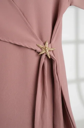 Tuniek En Broek Met Sterrendetails Tweedelige Hijabset 0358-07 Roze 0358-07