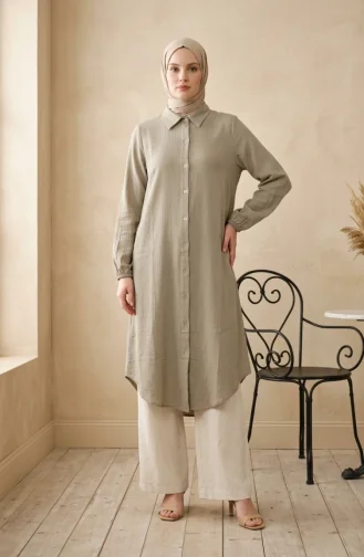 Light Khaki Green Tuniek 0362-10