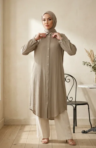 Light Khaki Green Tuniek 0362-10