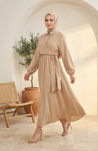 فستان كستنائي 0319-10
