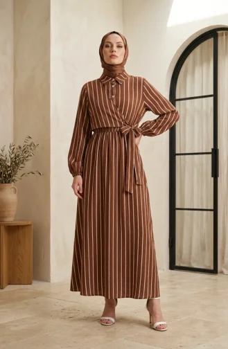 Brown İslamitische Jurk 0390-01