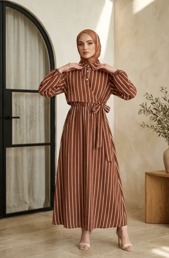 Brown İslamitische Jurk 0390-01