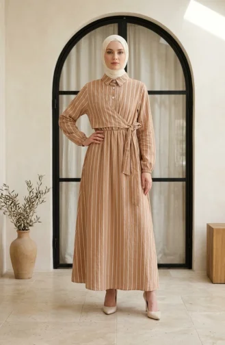 فستان كستنائي 0390-06