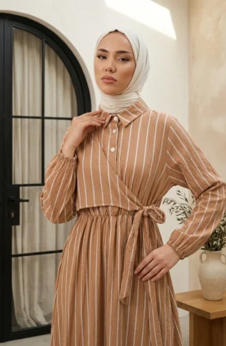 فستان كستنائي 0390-06