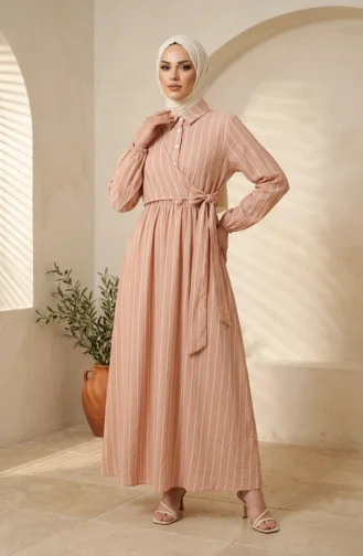 فستان بيج فاتح 0390-03