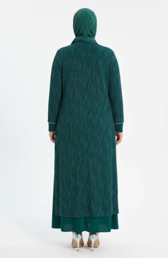Smaragdgrün Hijab-Abendkleider 6263-02