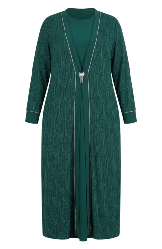 Smaragdgrün Hijab-Abendkleider 6263-02