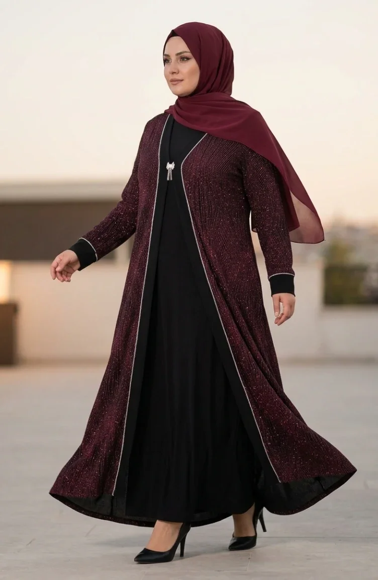 Habillé Hijab Bordeaux 6263-03