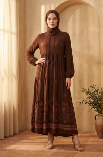 Braun Hijab Kleider 4083-03