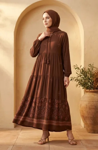 Braun Hijab Kleider 4083-03