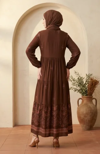 Braun Hijab Kleider 4083-03