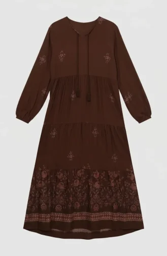 Braun Hijab Kleider 4083-03