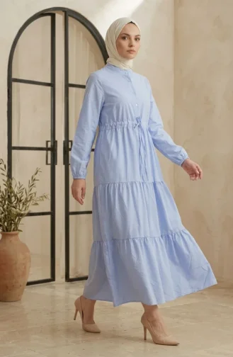 Baby Blue Hijab Dress 0336-06