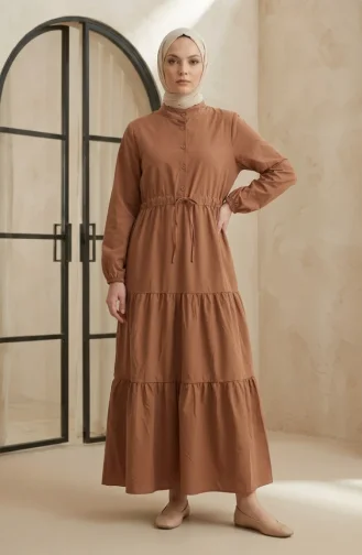 Camel Hijab Dress 0336-07