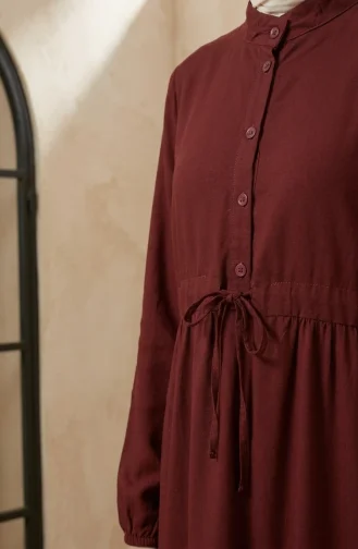 فستان قرميدي 0336-08