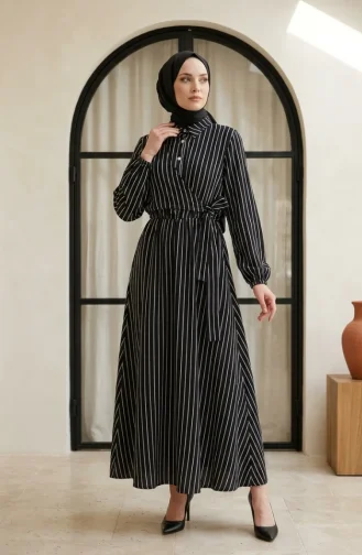 Black Hijab Dress 0390-07