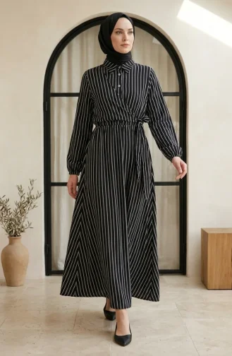 Black Hijab Dress 0390-07