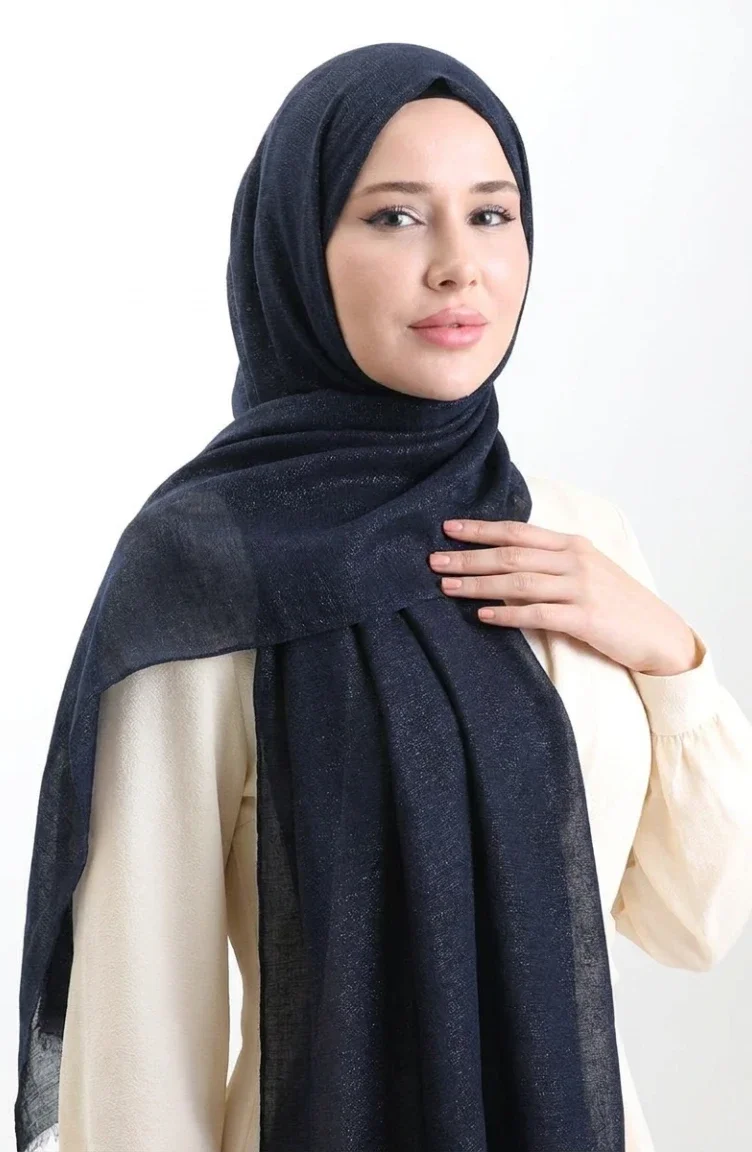 شال أزرق كحلي 70407-08