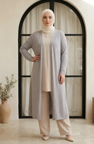 Grau Strickjacke 8785-02