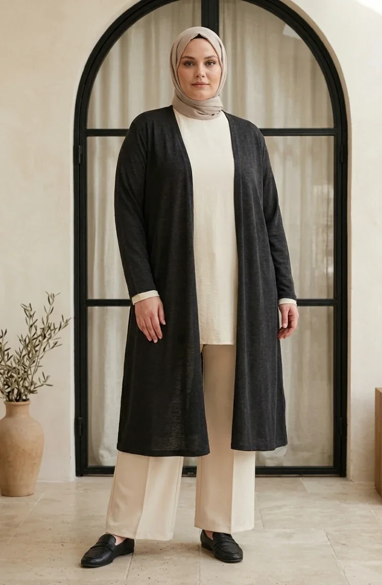 Anthrazit Strickjacke 8785-03