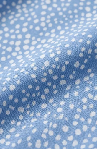Jupe à Pois à Taille élastique 0306-04 Bleue 0306-04