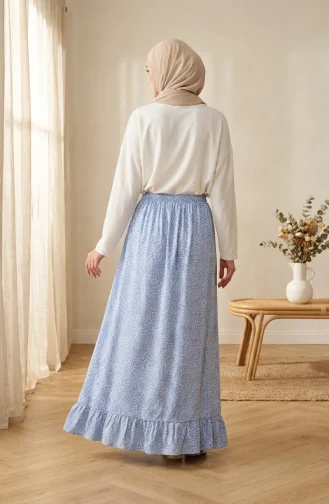 Jupe à Pois à Taille élastique 0306-04 Bleue 0306-04