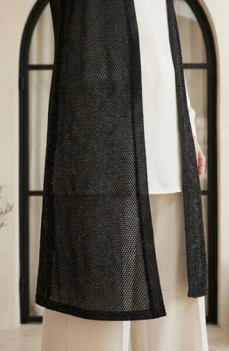Black Vest With Glitter And Lace 8788-01 Black 8788-01