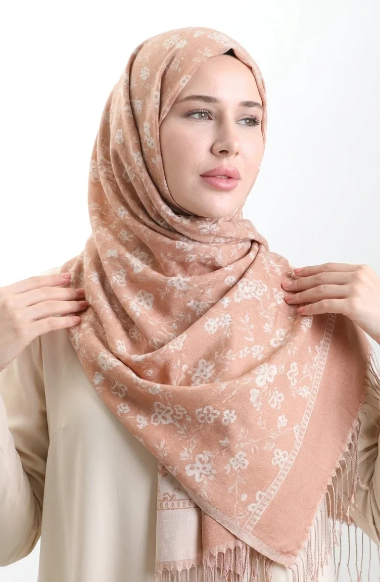 Kasjmiersjaal Met Franjes 70366-06 Tan 70366-06