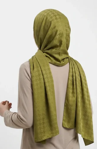 شال جاكار 70389-01 أخضر زيتوني 70389-01
