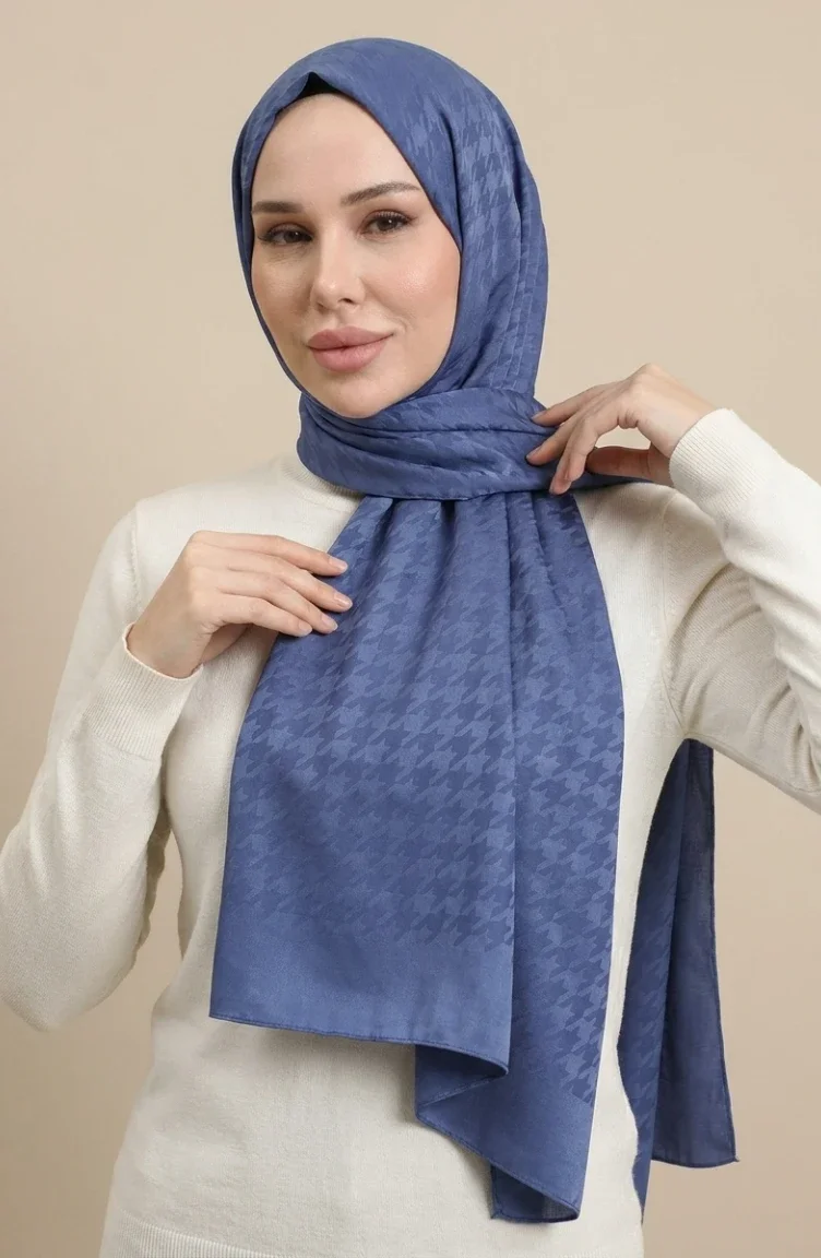 Jacquard-Schal 70389-13 Indigo 70389-13