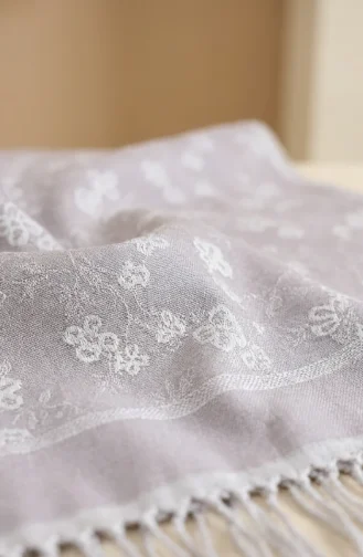 Saçaklı Kaşmir Şal 70366-08 Açık Bej