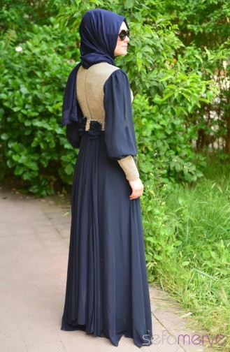 Habillé Hijab Bleu Marine 4246-04