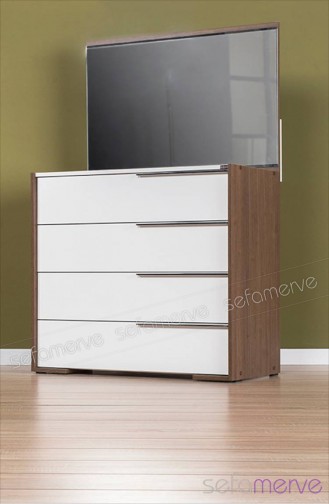 Prestige Yatak Odası 4 Çekmeceli Şifonyer Noce-Lake Beyaz 90X82X47 Cm
