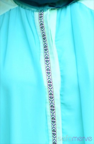Tesettür Tunik Esra Keskin Demir 3813-01 Mint Yeşil