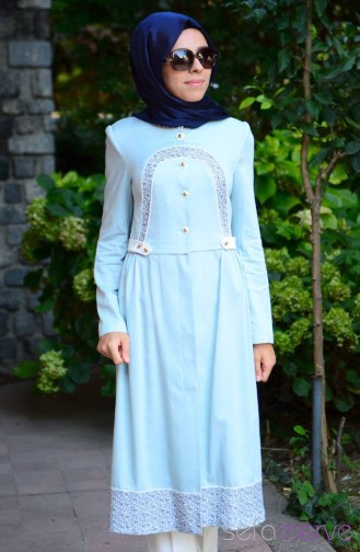 Yazlık Pardesü Kap SRM Moda 14134K-01 Buz Mavi