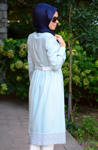 Yazlık Pardesü Kap SRM Moda 14134K-01 Buz Mavi