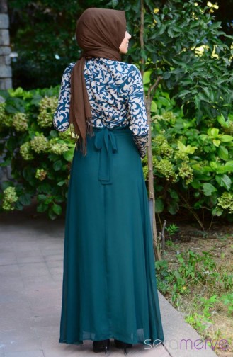Dunkelgrün Hijab Kleider 5250-04