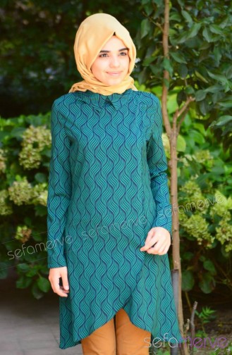 Tesettür Tunik Zernişan 4169-03 Yeşil