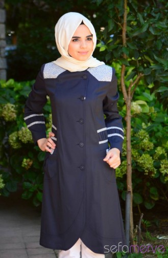 Yazlık Pardesü Kap SRM Moda 14122-02 Lacivert