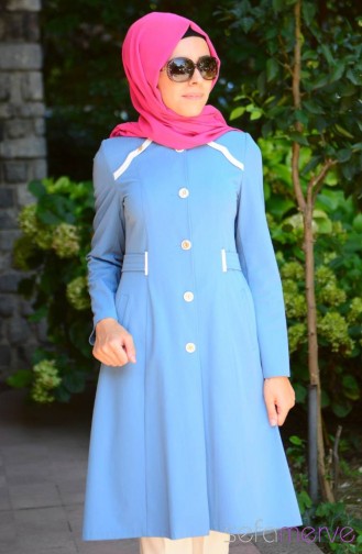 Yazlık Pardesü Kap SRM Moda 14201-05 Mavi