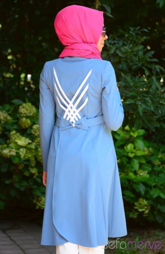 Yazlık Pardesü Kap SRM Moda 14201-05 Mavi