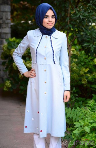 Yazlık Pardesü Kap SRM Moda 14142-02 Açık Mavi