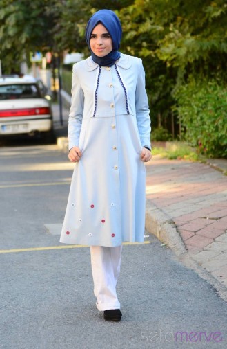 Yazlık Pardesü Kap SRM Moda 14142-02 Açık Mavi