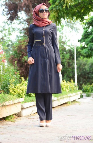 Yazlık Kap Pantolon Takım SRM Moda 14560-03 Lacivert
